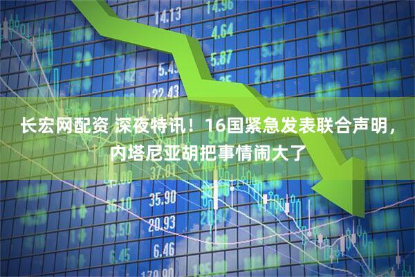 长宏网配资 深夜特讯！16国紧急发表联合声明，内塔尼亚胡把事情闹大了
